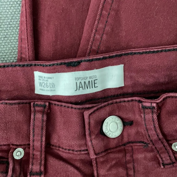 New Topshop Burgundy Jamie Jeans - Picture 4 of 4